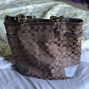 Coach vintage logo bucket bag brown